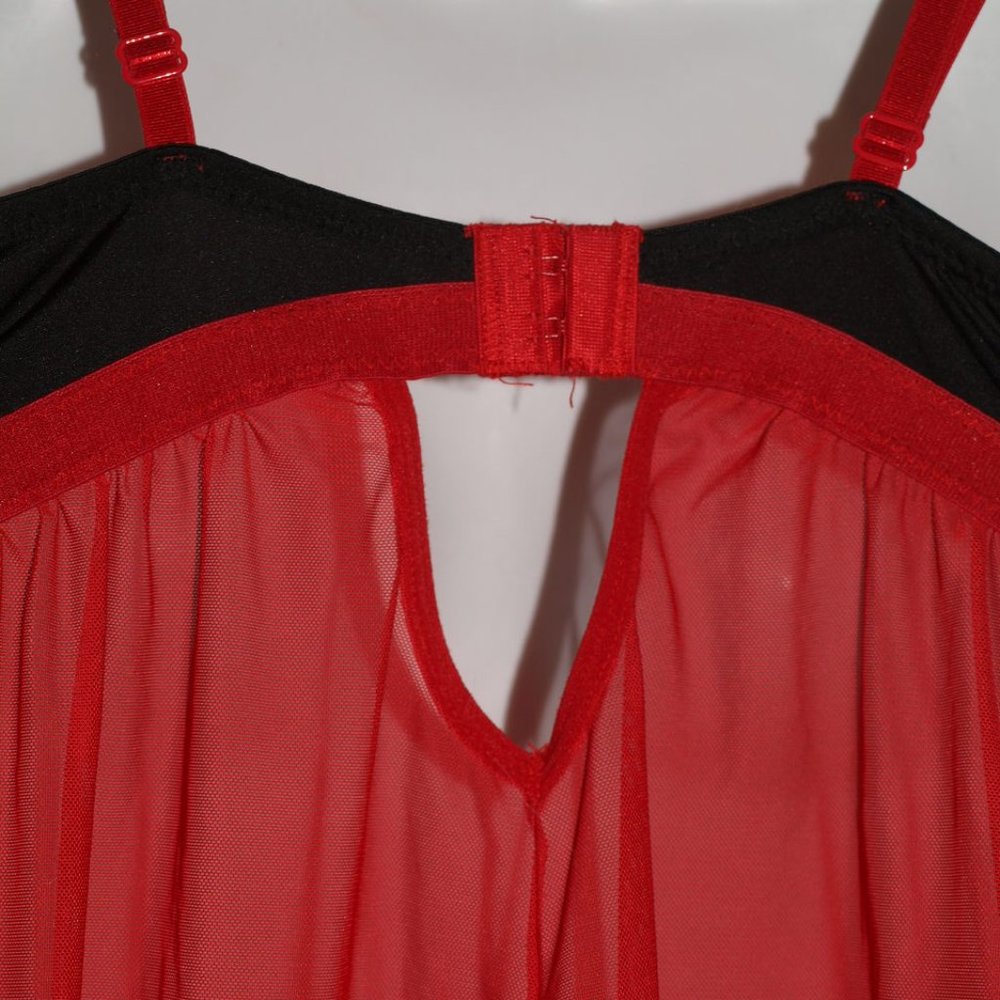 SIZE M LINGERIE Red Sheer BY BODY JEWELS USED FOR PHOTO SHOOT - Picture 8 of 8